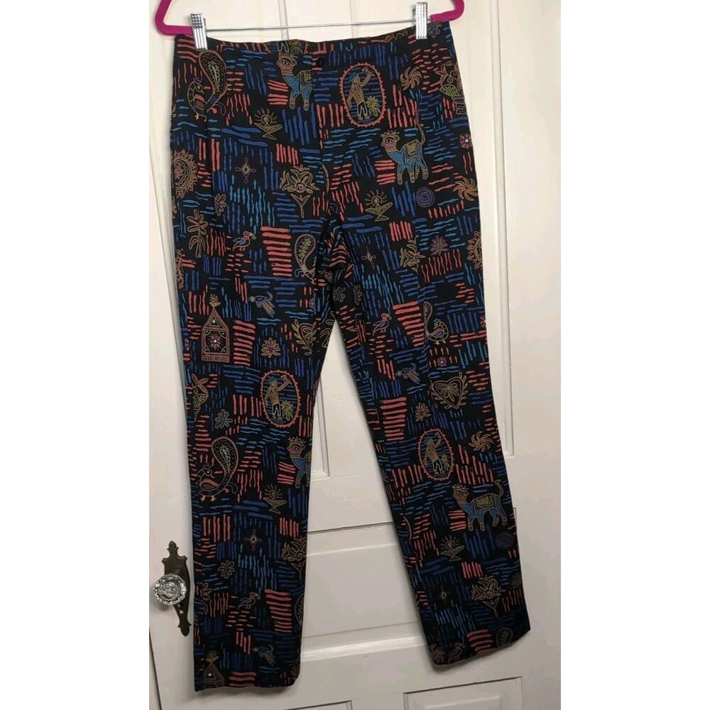 Chicos Design Woman's 2 (L) Pants Egyptian Tribal Paisley Artsy Festival(951)